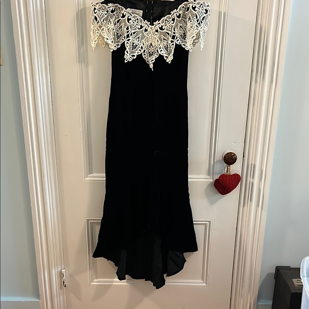 Scott McClintock Black and White High Low Dress